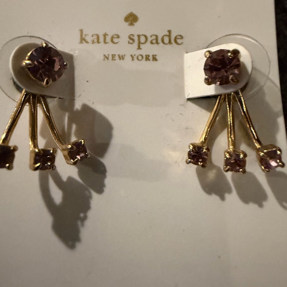 Kate Spade Lilac Petal Earrings with Gold Accents